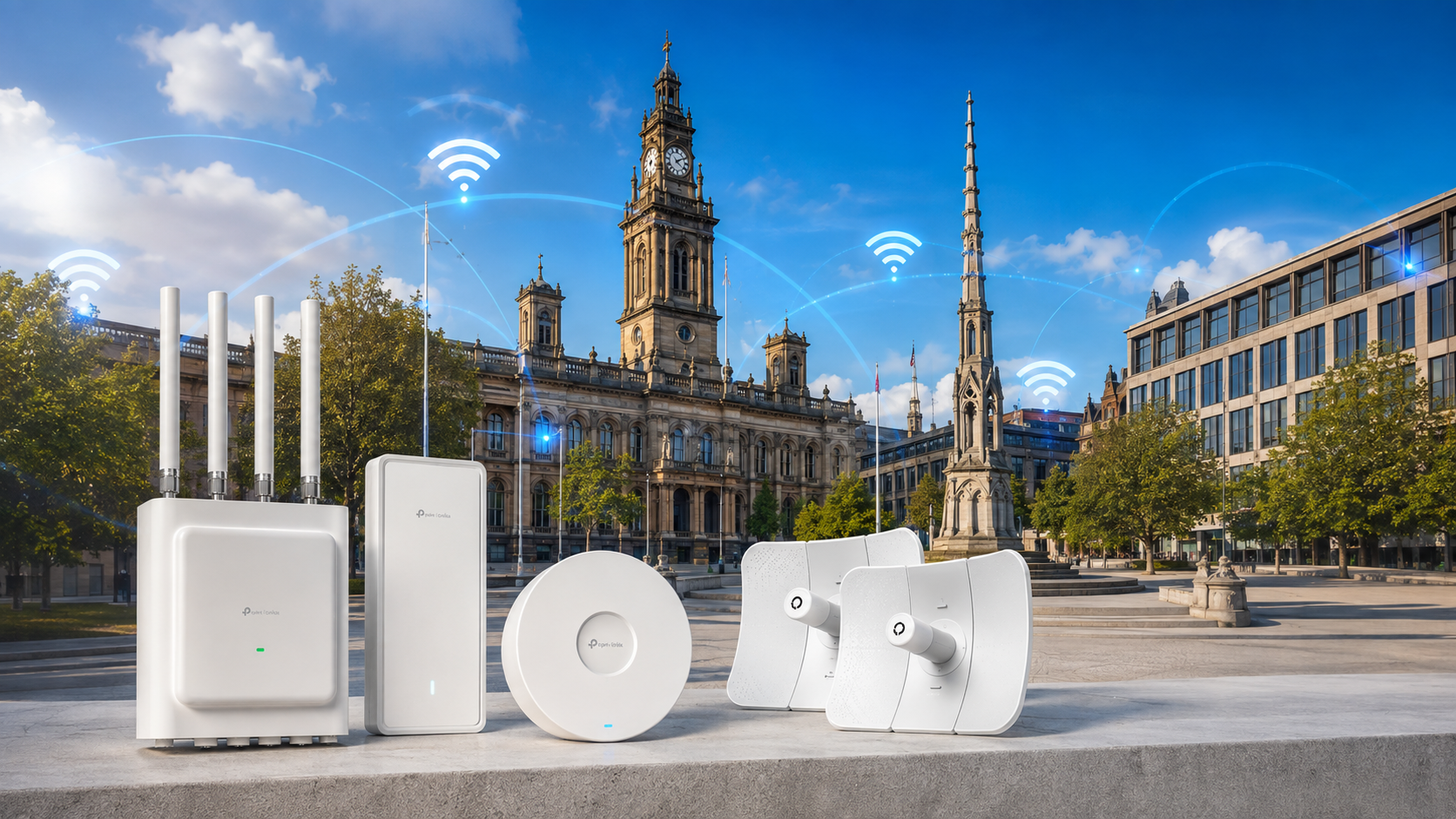 Bolton Victoria Square with business Wi-Fi coverage illustration