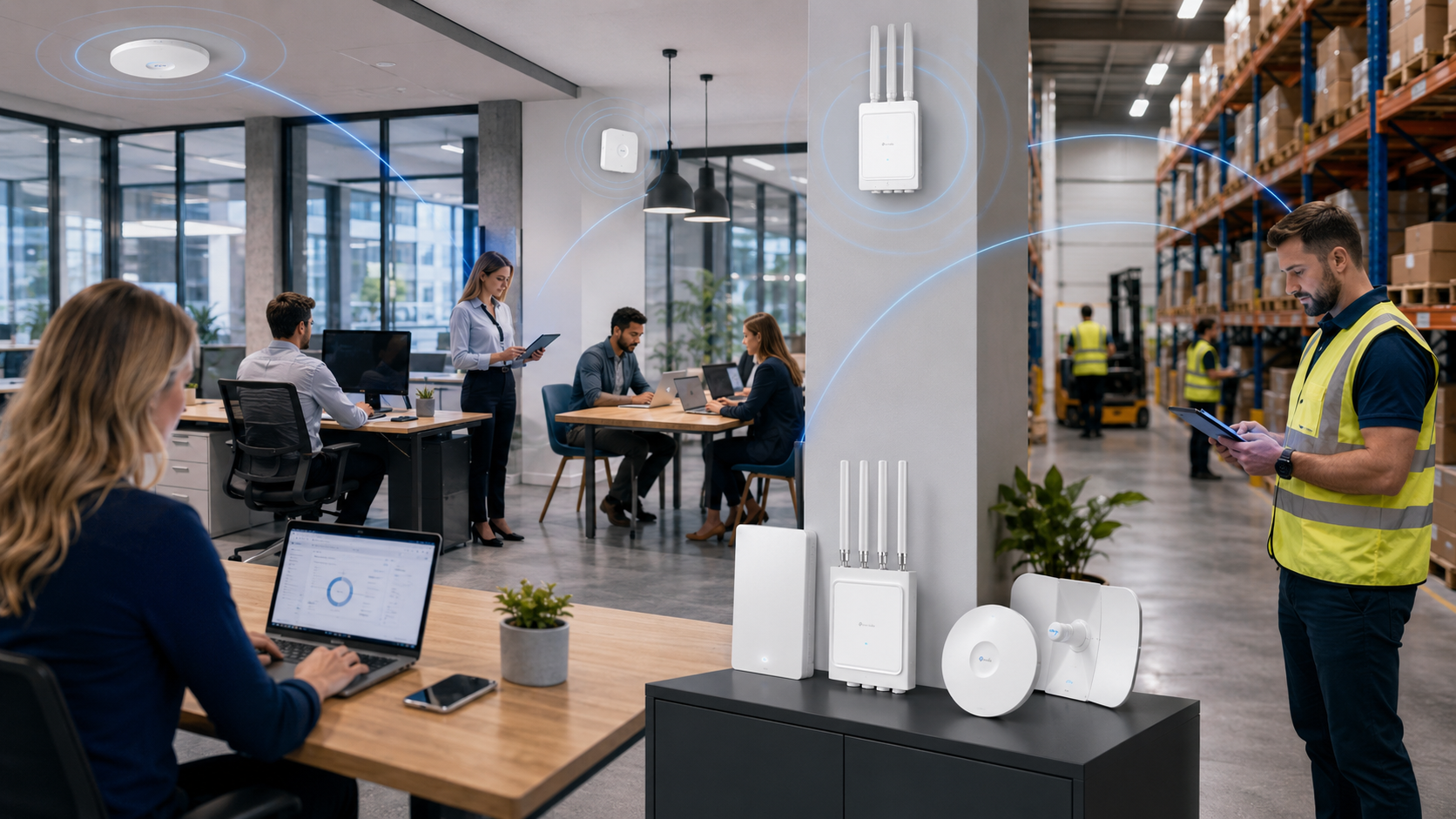 Business Wi-Fi across office and warehouse environments